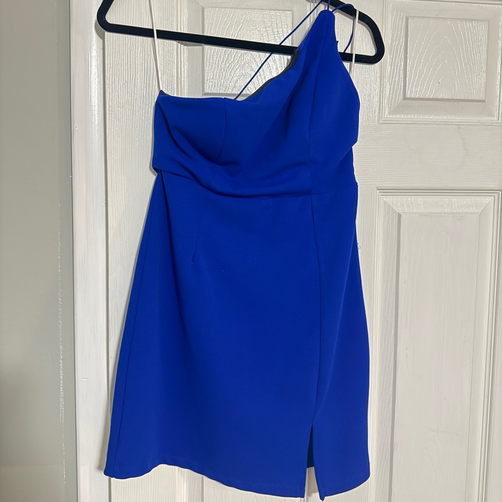 Hello Molly One-Shoulder Cobalt Blue Cocktail Dress